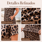 Vestido largo de mujer con estampado de leopardo y bolsillos, vestido largo casual de manga corta