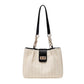 👜 -50% DE DESCUENTO! 🌾 Bolso de Paja Espacioso – Cuero PU + Paja – Trenzado Artesanal y Herrajes Dorados para un Estilo Diario Chic ☀️