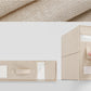 🎁 ¡50% de Descuento! 🛏️ Caja Organizadora Plegable para Juegos de Sábanas – Tela Tipo Lino, Ventana Transparente y Cierre para Ropa de Cama Queen/King 📦