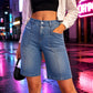 Pantalones cortos vaqueros casuales para mujer tipo bermuda