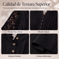 Top casual de manga larga con cuello en V y encaje para mujer