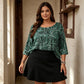 Blusa de mujer talla grande con estampado de cachemira
