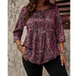 Blusa de mujer talla grande con estampado de cachemira