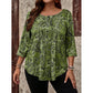 Blusa de mujer talla grande con estampado de cachemira