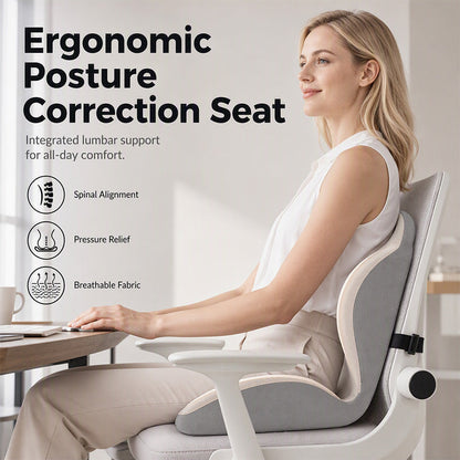 🪑 ¡50 % DE DESCUENTO AHORA! ✨ Cojín Ergonómico de Espuma Viscoelástica con Soporte Lumbar – Cómodo y con Gran Sujeción para Hogar, Oficina y Coche 💺🛡️
