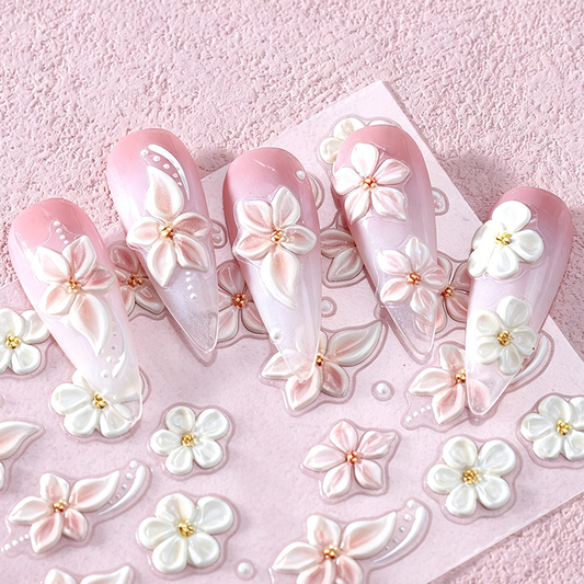 💅 Pegatinas de uñas florales 5D