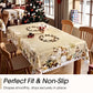 Mantel Navideño Festivo Clásico – Diseños Navideños, Resistente a Derrames y Fácil de Limpiar