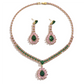 🎉 ¡TIEMPO LIMITADO 50% DE DESCUENTO! 💎 Set de joyería de zircon – Collar y pendientes drop para mujer – Diseño rosa y verde, base ✨ premium de cobre