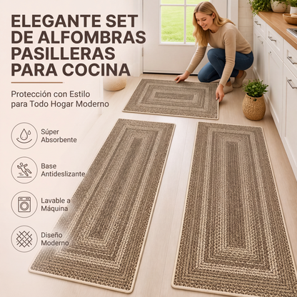 Alfombra de pasillo tejida elegante