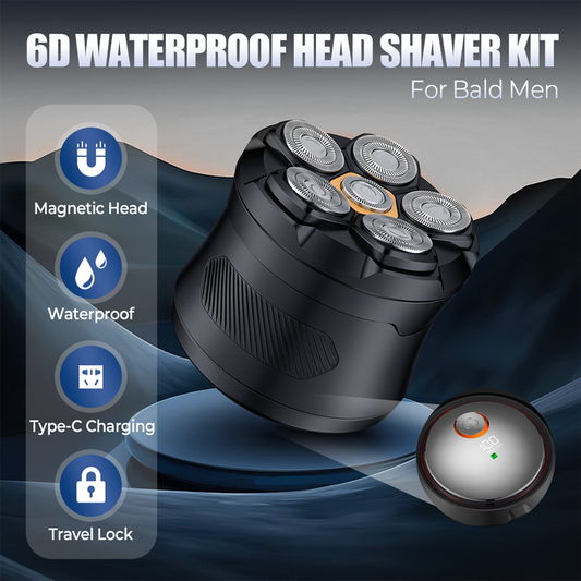 📢📢 ¡40% DE DESCUENTO! ⏰ Rasuradora Eléctrica Magnética de 6 Cuchillas, Impermeable IPX7 para Cabeza y Barba 🌊