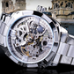 ⌚ ¡50% DE DESCUENTO AHORA! 🔧 Reloj Automático Esqueleto – Movimiento Visible, Estilo Dorado y Cuerda Automática – Para Negocios y Noche ✨