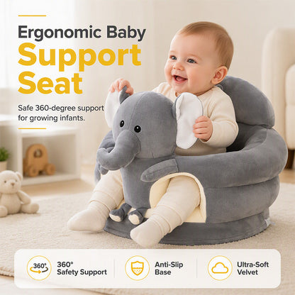 👶 Sofá de apoyo para bebés de dibujos animados – Asiento de entrenamiento seguro para sentarse, diseño acogedor, ayuda a los pequeños a sentarse firmes ✨