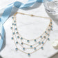 Brillante collar colgante multicapa para mujer
