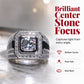 Anillo Elegante Cuadrado con Halo Brillante
