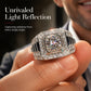 Anillo Elegante Cuadrado con Halo Brillante