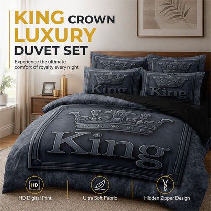 ⏳¡50% de descuento por tiempo limitado⏰ Juego de Cama 3 Piezas Moderno Corona Real 🛌