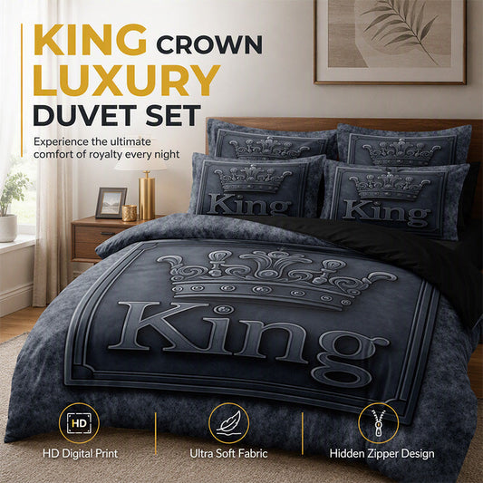 ⏳¡50% de descuento por tiempo limitado⏰ Juego de Cama 3 Piezas Moderno Corona Real 🛌