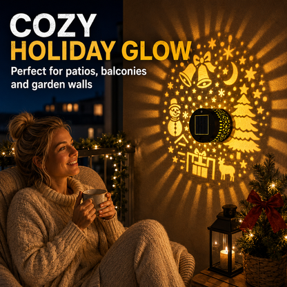 🎄❄️ 50% OFF! Lámpara Solar de Pared con Proyección Decorativa para Exterior IP65