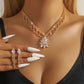 🌸 ¡50% DE DESCUENTO! ✨ Set de Joyería Elegante con Loto de Diamantes de Imitación – Brillantes Acentos, Base de Cobre Premium y Cadena Ajustable – Look Pulido Completo para Cualquier Ocasión 💎