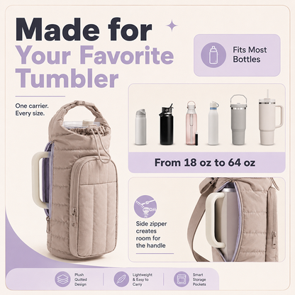 🥤 ¡OFERTA LIMITADA 50% OFF! ✨ Bolsa Portabotellas de Agua con Correa – Manos Libres, Multibolsillos, Ideal para Exteriores ✨