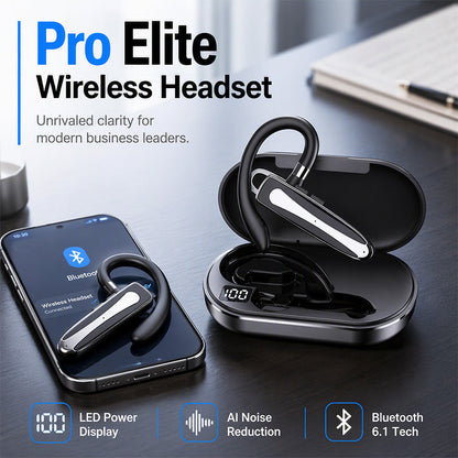🔊 ¡TIEMPO LIMITADO 50% DE DESCUENTO! ✨Auricular Bluetooth impermeable – Bluetooth5.1, reducción de ruido de doble micrófono, gancho ✨ giratorio de 180°