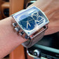 Reloj Cuadrado Luminoso para Hombre con Doble Cronógrafo