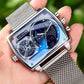 Reloj Cuadrado Luminoso para Hombre con Doble Cronógrafo