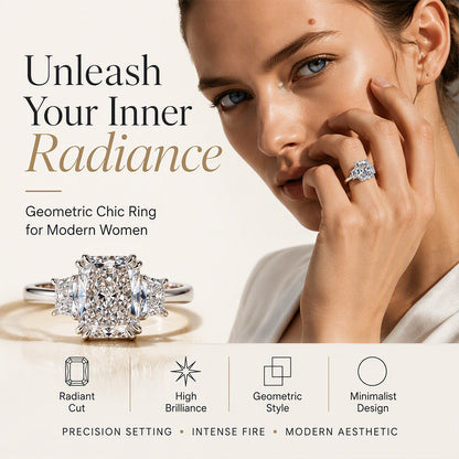 Elegante Anillo con Circonita de Corte Cuadrado