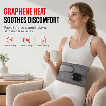 Faja Lumbar de Masaje con Calentamiento Recargable y Compresa Caliente con Controlador