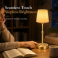 Rechargeable Fabric and Metal LED Bedside Lamp with Touch Control 5200mAh Battery USB Warm Light Decorative Atmosphere Night Light