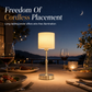 Rechargeable Fabric and Metal LED Bedside Lamp with Touch Control 5200mAh Battery USB Warm Light Decorative Atmosphere Night Light