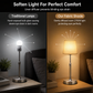 Rechargeable Fabric and Metal LED Bedside Lamp with Touch Control 5200mAh Battery USB Warm Light Decorative Atmosphere Night Light