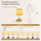 Rechargeable Fabric and Metal LED Bedside Lamp with Touch Control 5200mAh Battery USB Warm Light Decorative Atmosphere Night Light