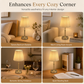 Rechargeable Fabric and Metal LED Bedside Lamp with Touch Control 5200mAh Battery USB Warm Light Decorative Atmosphere Night Light