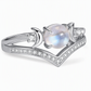 📢📢 ¡50% DE DESCUENTO! ⏰ Anillo Gótico Vintage Luna Creciente con Baño de Platino y Engaste en V
