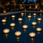 Luces LED Flotantes de Flor de Loto Impermeables para Alberca y Jardín