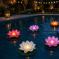 Luces LED Flotantes de Flor de Loto Impermeables para Alberca y Jardín