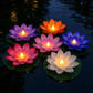 Luces LED Flotantes de Flor de Loto Impermeables para Alberca y Jardín