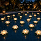 Luces LED Flotantes de Flor de Loto Impermeables para Alberca y Jardín