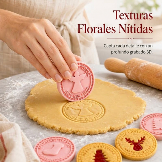 Juego de moldes para galletas navideñas festivas