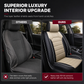 Asiento de coche de cuero de cobertura completa universal cubre todas las estaciones protectores de cojines con diseño de raya horizontal de bloque de color para coches de 5 asientos