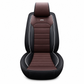 Asiento de coche de cuero de cobertura completa universal cubre todas las estaciones protectores de cojines con diseño de raya horizontal de bloque de color para coches de 5 asientos