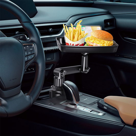🚗 Bandeja Giratoria 360° para Portavasos de Auto: Superficie Extensible, Soporte para Celular e Instalación sin Herramientas
