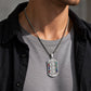 🛡️ ¡50% DE DESCUENTO! ✨ Dije de Protección para Hombre – Acero Inoxidable con Detalles Religiosos Vintage y Toques de Color 🔱