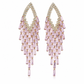 ⏳ ¡50% de Descuento por Tiempo Limitado! ⏰ Aretes Colgantes Rombo con Flecos de Circonita Cúbica y Plata S925 🦚