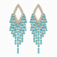⏳ ¡50% de Descuento por Tiempo Limitado! ⏰ Aretes Colgantes Rombo con Flecos de Circonita Cúbica y Plata S925 🦚