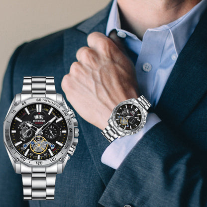 ⏳ ¡50% de Descuento por Tiempo Limitado! ⏰ Reloj de Acero Inoxidable para Hombre Impermeable con Manecillas Luminosas y Fechador ⌚