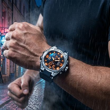 ⌚ Reloj Deportivo Impermeable y Luminoso para Hombre – Diseño Rudo, Práctico y con Hora Dual 🌙