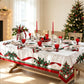 🎄🍽️ Mantel navideño de poliéster – Impermeable, reutilizable y disponible en 7 tamaños