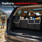 Organizador multiusos para maletero de coche de tela Oxford, bolsa de almacenamiento colgante para asiento trasero para SUV, color negro, 90x12x25 cm